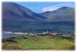 Golf tours from Classic Coaches to many leading Irish Golf Courses incuding the famous Royal County Down course (pictured) on the Co Down coast and at the foot of the Mourne Mountains